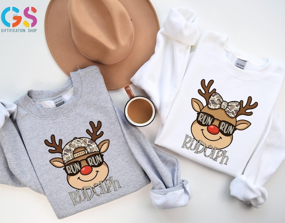 Rudolph The Red Nosed Reindeer Christmas Kids Sweatshirt, Matching Toddler Xmas Sweater, New Year Boy Girl Top