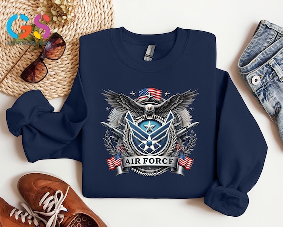 Air Force Sweatshirt, US Military Gift, Army Mom Sweater, Soldier Homecoming Apparel, Patriotic America Clothing