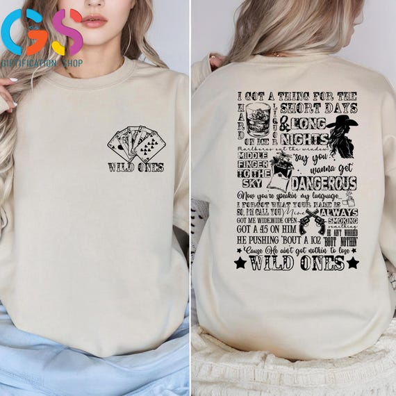 Western Country Sweatshirt, Funny Cowgirl Sweater, Country Song Sweater, Wild Ones Sweatshirt, Sarcastic Western Sweatshirt, Wild Card Shirt
