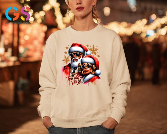 Black Santa Sweatshirt, Mr. Mrs. Claus Sweater, Xmas Holiday Hoodie, Merry Christmas African American Clothing