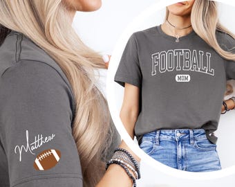 Custom Football Mom Shirt, Personalized Football Mom T Shirt, Customized Football Mom Gifts, Football Mama Tee, Football Mom Shirt