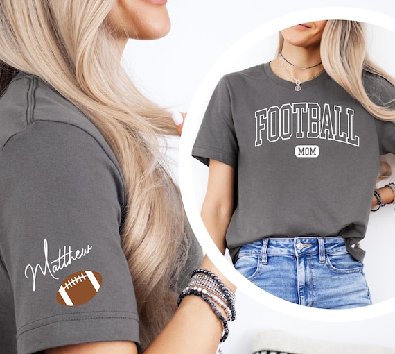 Custom Football Mom Shirt, Personalized Football Mom T Shirt, Customized Football Mom Gifts, Football Mama Tee, Football Mom Shirt