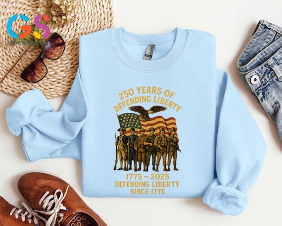 250 Years Of Defending Liberty Sweatshirt, USA Veterans Sweater, Defending Freedom, Memorial Day Gift, Independence ,Hoodie Patriotic Eagle
