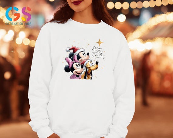 Merry Christmas Sweatshirt, Disney Sweater, Mickey And Minnie Holiday Hoodie, Disneyland Trip Clothing, Woman Top