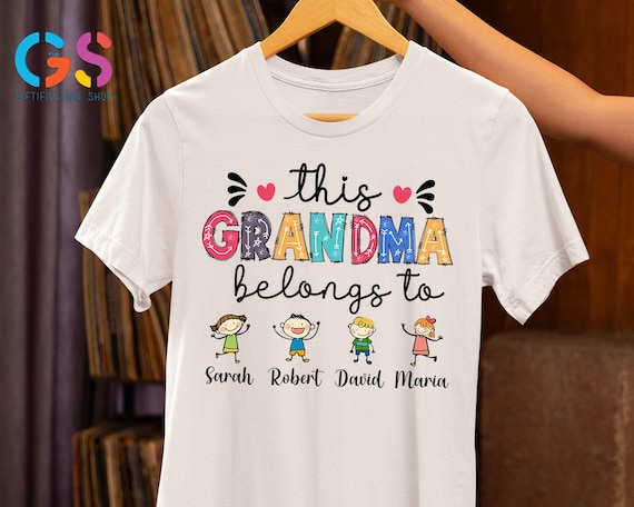 Personalized Grandma Shirt, This Grandma Belongs to These Kids, Grandma Shirt for Mothers Day, Mama Gift for Grandma, Custom Name Shirt