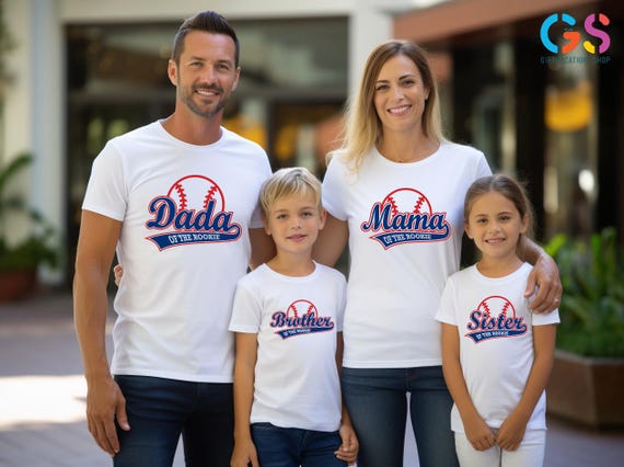Family Of The Rookie Tshirt, Dada of the Rookie, Mama of the Rookie, Rookie Birthday Tshirt, Baseball Themed Party, Family Matching Tee