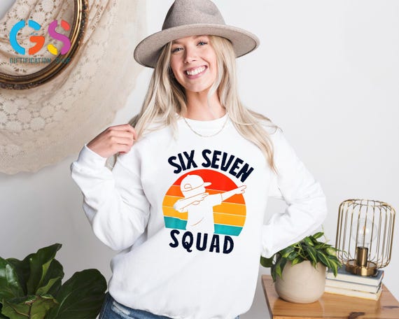 Dancing Six Seven Squad Sweatshirt, Gift For Him Or Her, Viral Meme Sweater, 6 7 Teenager Sarcastic Clothes