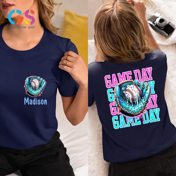 Custom Baseball Game Day Drip Shirt, Personalized Baseball Mom Shirt, Baseball Drip Tee, Ice Cream Drip Baseball Shirt, Baseball Shirt