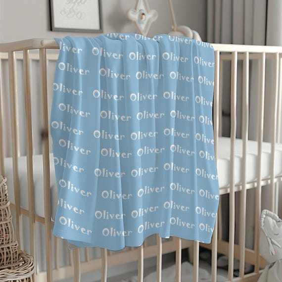 Personalized Name Blanket, First and Middle Name Announcement, Customized Blankets For Children's Birthdays/Holidays