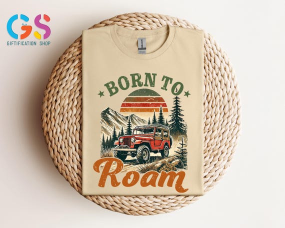 Born to Roam Motocross Shirt, Retro Road Shirt, Travel Shirt, Vintage Sunset Road Shirt, Adventure Shirt, Funny Racer Shirt, Road Trip Shirt