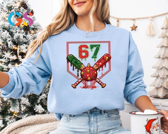 Christmas Baseball Sweatshirt, Gift For Sport Lover, Holiday Cheer Coach Sweater, Winter Xmas Season Team Fan Hoodie