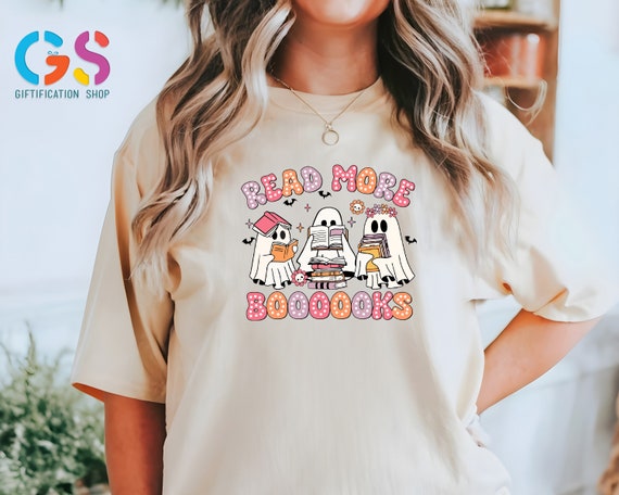 Read More Boooooks Tshirt, Halloween Shirt, Librarian Gift, Ghosts Book Lover Gift