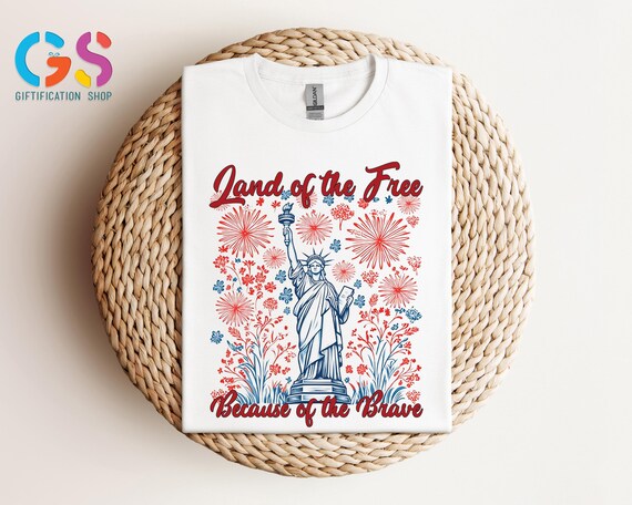 America Land of Free Shirt, 4th of July Shirt, USA Shirt, Independence Day Shirt, Fourth of July Shirt, Statue of Liberty Shirt,Freedom Tee