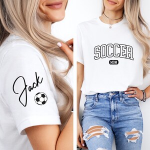 Custom Soccer Mom Shirt, Personalized Soccer Mom T Shirt, Customized Soccer Mom Gifts, Soccer Mama Tee, Soccer Mom Shirt, Soccer Shirt image 2