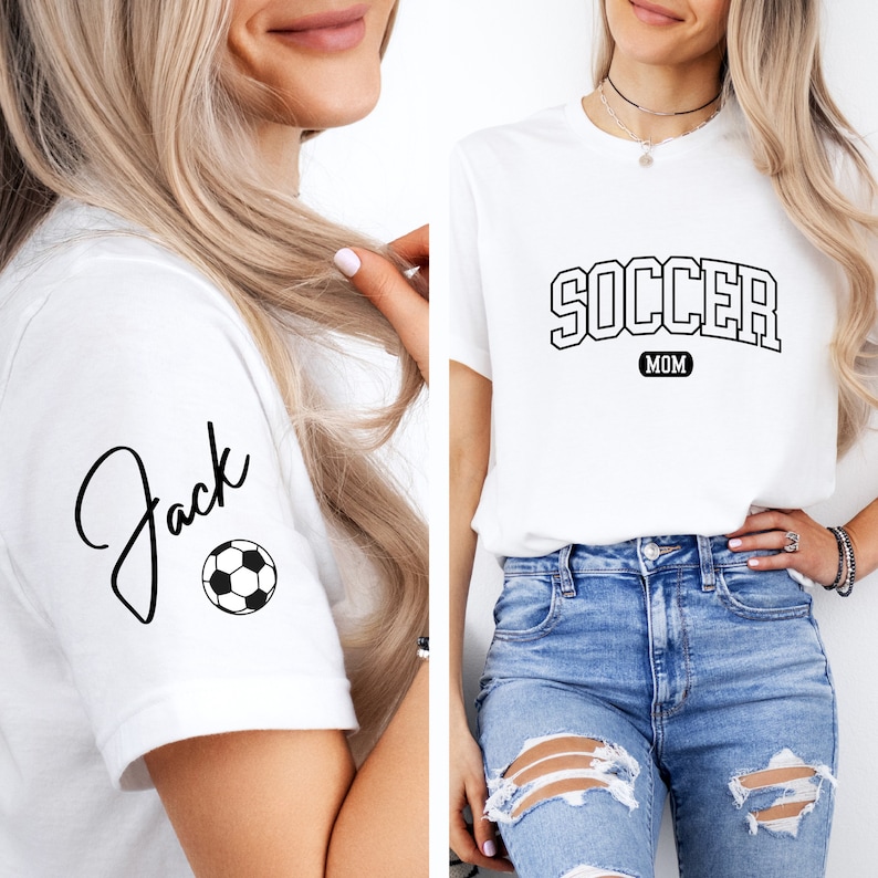 Custom Soccer Mom Shirt, Personalized Soccer Mom T Shirt, Customized Soccer Mom Gifts, Soccer Mama Tee, Soccer Mom Shirt, Soccer Shirt image 2