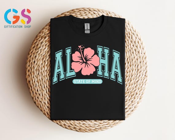 Aloha Shirt, Summer State of Mind Shirt, Cute Hawaii Shirt, Hibiscus Flower Shirt, Retro Summer Shirt, Floral Beach Shirt, Vacation Shirt
