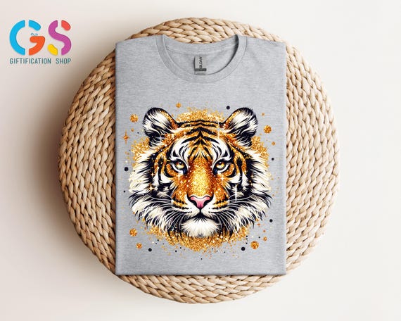 Tiger Shirt, Cute Tiger Shirt, Funny Tiger Face Shirt, Gold Tiger Shirt, Animal Lover Shirt, Mascot Tiger Shirt, Trendy Wild Animal Shirt