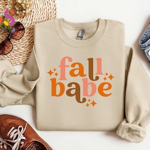 Fall Babe Sparkles Sweatshirt, Retro Autumn Sweater, Funny Fall Season Sweatshirt, Thanksgiving Sweatshirt, Cozy Season Sweater, Fall Hoodie