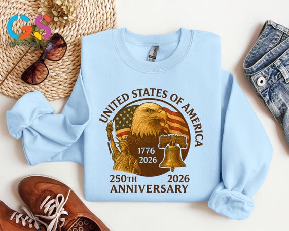 250 Years America Freedom Sweatshirt, 250th Anniversary Sweater, Independence Day Hoodie, Patriotic USA Flag Sweatshirt, Statue of Liberty