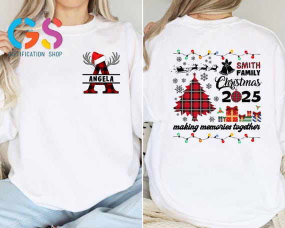 Custom Name Family Christmas Sweatshirt,Personalized Christmas Gift, Christmas Crew Hoodie, Christmas Matching Sweatshirt, Holiday Gift