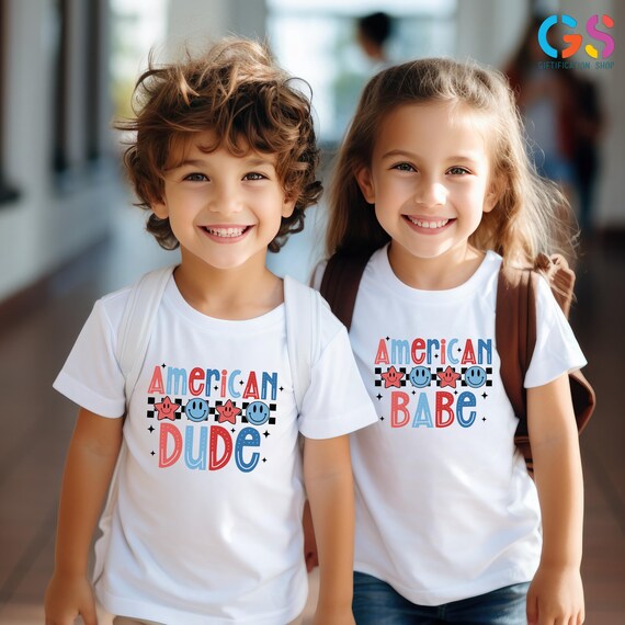 Kids 4th of July Shirt, 4th of July Shirt, American Dude and Babe Shirt,Independence Day Shirt for Kids,USA Boy and Girl Shirt,Gift for Kids