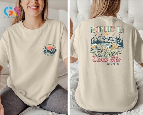 No City Lights Just Camp Fire Nights T-Shirt, Retro Camping Shirt, Group Camping Tshirts, Family Adventure Shirt, Vintage Camp Shirt
