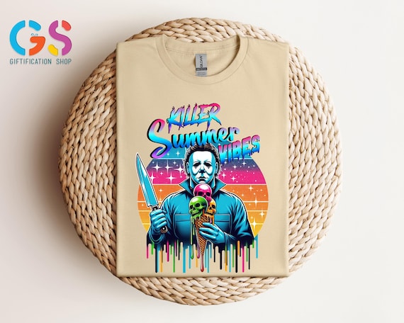 Killer Summer Shirt, Horror Summer Vibes Shirt, Chillin' Like A Killer Shirt, Vacation Shirt, Funny Beach Shirt, Halloween Summer Shirt