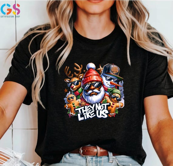 Black Santa Claus Christmas T-shirt, African American Xmas Tee, Colorful Festive Top