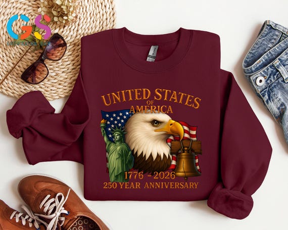 250 Years Of Defending Liberty Sweatshirt, 1775 2025 Patriotic Hoodie, USA Flag Annivesary Sweater, Bold Eagle Clothing