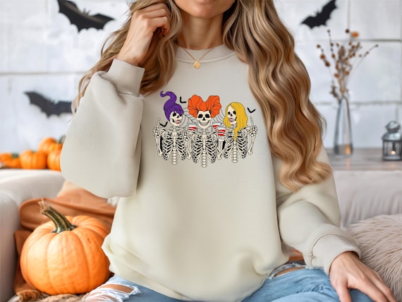 Halloween 3 Witches Sweatshirt, Witchcraft Sweater, Halloween Black Magic Sweater, Happy Halloween T-Sweatshirt,Spooky Middle Finger Sweater