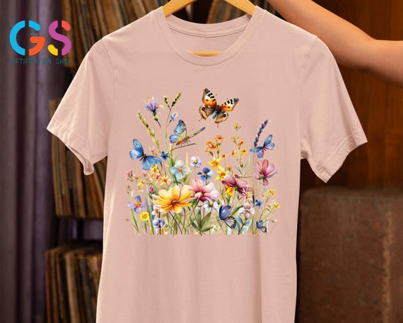Spring Flowers Shirt, Botanical Shirt, Summer Flower T-shirt, Floral Mam Shirt, Wildflowers Shirt, Gardenin Shirt, Plant Lover Shirt