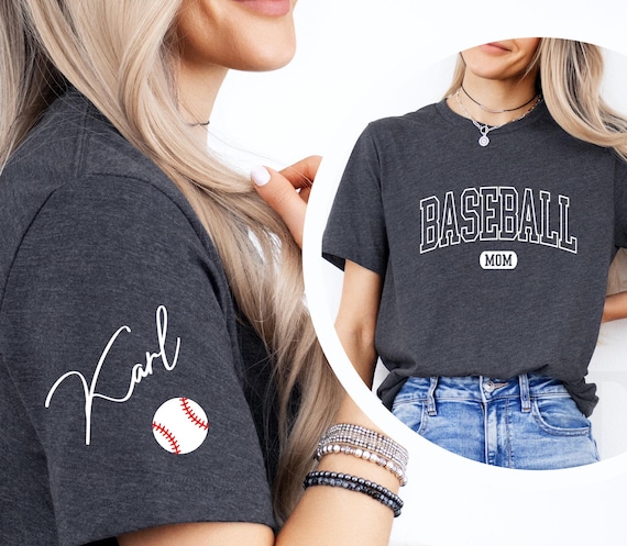 Personalized Baseball Mom Shirt, Custom Baseball mom T Shirt, Customized Baseball Gifts, Baseball Mama Shirt, Baseball Mom Gifts