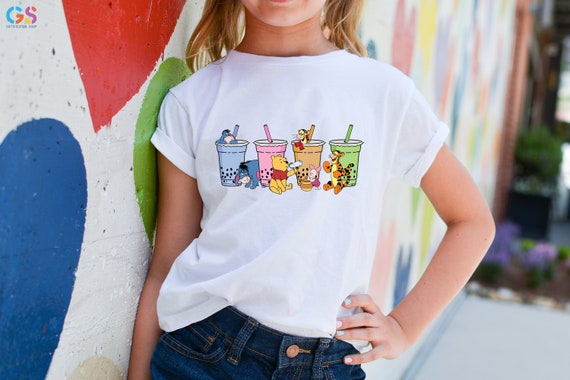 Boba Shirt,Cute Boba Cups,Cute Bear Shirt,Bear And Friends,Summer Shirt Kids,Gift For Little Girl,Beach Shirt Kids,Vacation Shirt For Kids