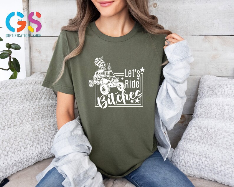Let's Ride Bitches T Shirt, Lets Ride TShirts, Trail Ride Shirt,Race Mama Shirt,Funny Racing TShirt,Race Wife Gift, Funny Dirt Track Shirt afbeelding 4