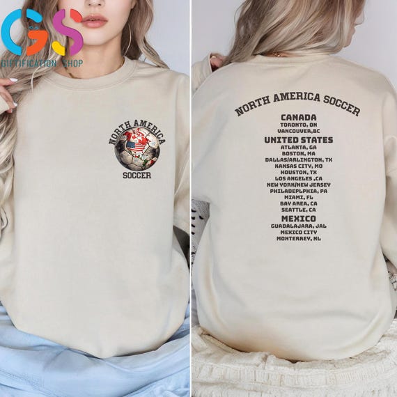 North America Soccer Sweatshirt, Sports Fan Gift, Sweater For Game Day Lover, Womens Champion Hoodie