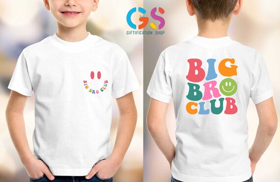Big Bro Club T-Shirt, Cute Sibling Toddler Outfit, Promoted To Big Brother Outfit,Baby Announcement Gift For Kid,Toddler Shirt,Kid Shirt Boy