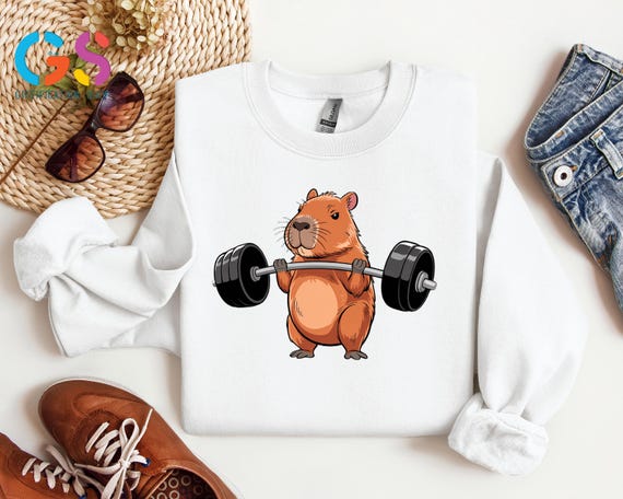 Weihgtlifting Squarrel Sweatshirt, Bodybuilding Sweater, Cute Fitness Sweatshirt, Exercise Sweatshirt, Gym Lover Hoodie, Workout Sweatshirt