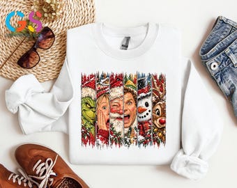 Christmas Movies Sweatshirt, Vintage Holiday Characters Shirt, Funny Xmas Hoodie