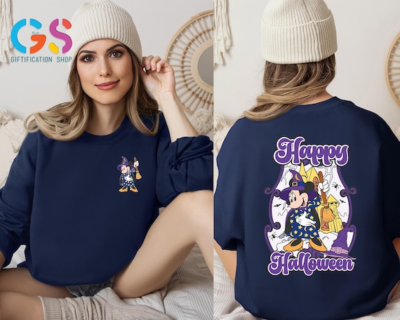 Mickey Mouse Halloween Sweatshirt, Happy Halloween Sweater, Disneyland Halloween Sweatshirt, Halloween Gift for Kids, Spooky Season Hoodie