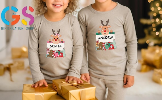 Custom Name Christmas Toddler Sweatshirt, Personalized Winter Holiday Jumper, Festive Kids Outfit Gift