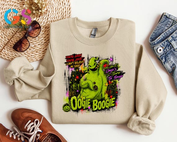 Spooky Halloween Sweatshirt, Cartoon Horror Movies Shirt, Creepy Haunted House Boogie Tee