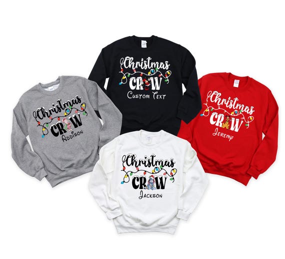 Custom Mickey And Friends Christmas Crew Sweatshirt, Xmas Family Matching Vacation Shirt, Disney World