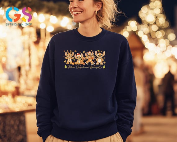 Christmas Blue Alien Gingerbread Sweatshirt, Disney Baking Co Sweater, Cookie Xmas Gift, Family Holiday Hoodie