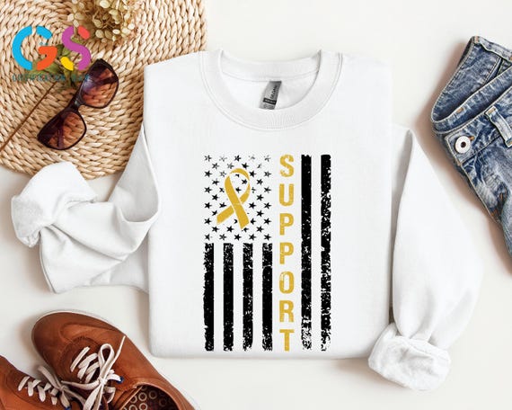 Childhood Cancer Awareness Sweatshirt, Cancer Support Sweater, Gold Ribbon Sweatshirt, Pediatric Cancer Sweatshirt, Cancer Fighter Gift