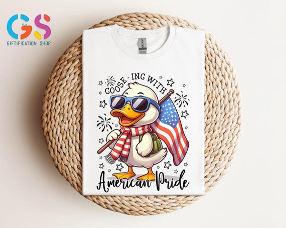 Patriotic Goose Shirt, 4th of July Shirt, USA Goose Shirt,America Shirts, USA Kids Shirt,Independence Day Shirt, Freedom Shirt, Funny Shirt