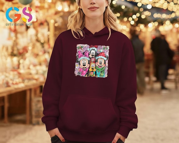 Mickey And Friends Vintage Christmas Sweatshirt, Mickey And Minnie Disneyworld Vacation Sweater, Holiday Trip Top
