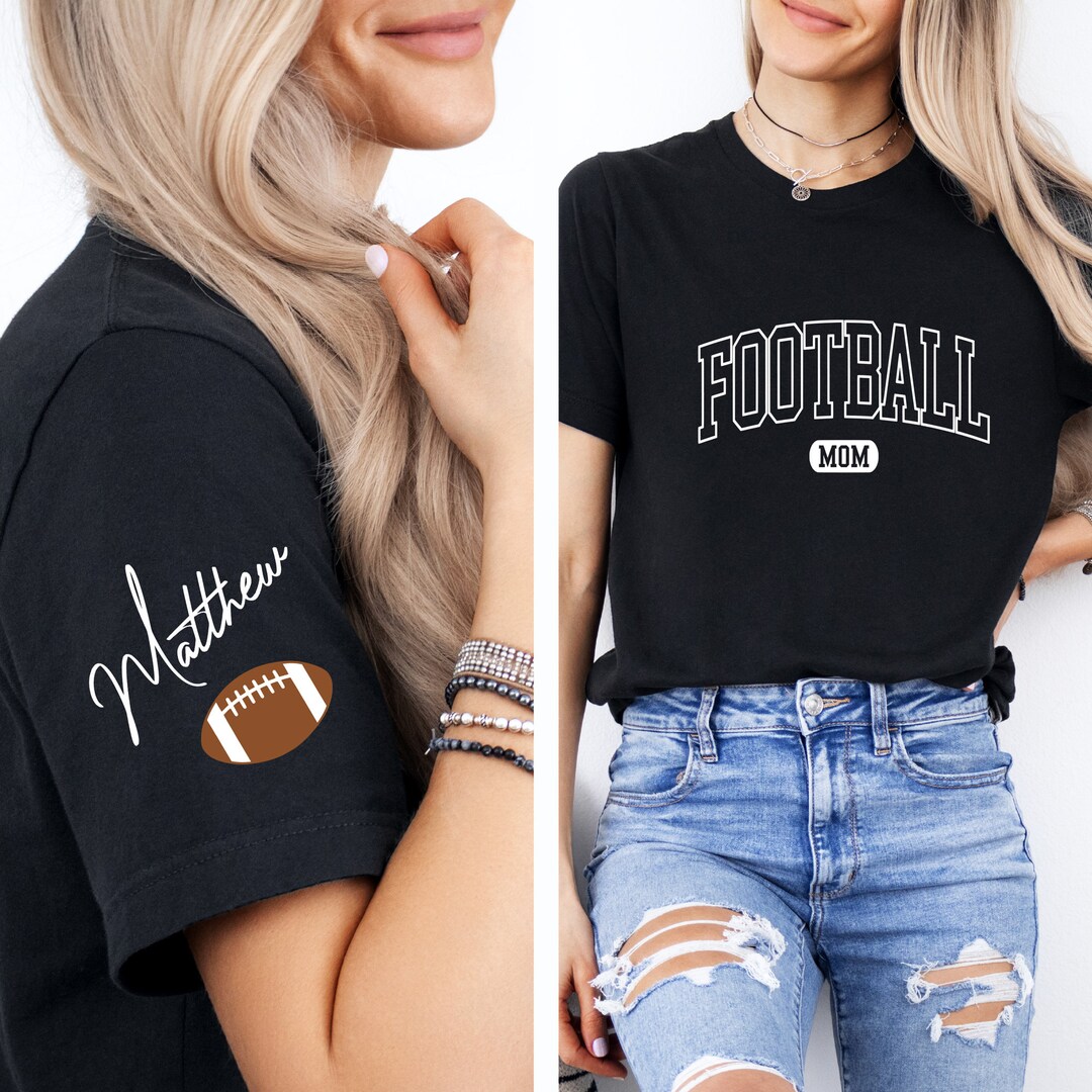 Custom Football Mama Unisex Sweatshirt, Hoodie With Design On Sleeve Personalized Birthday Football Gifts For Mom, Football Lovers, NFL Fans, Sport Lovers - Football Mama with Kids Name