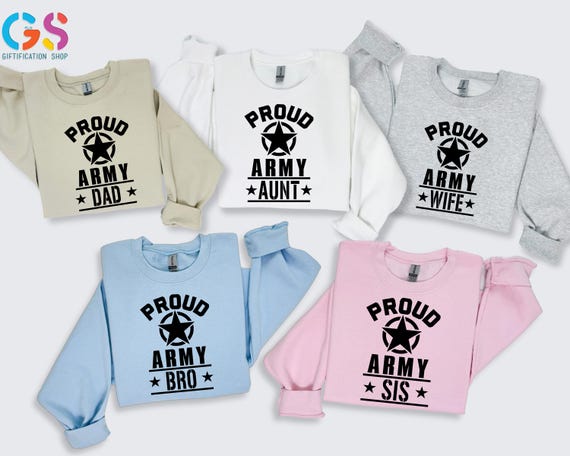 Proud Army Family Member Name Sweatshirt, Military Matching Homecoming Sweater, Patriotic Graduation Gift