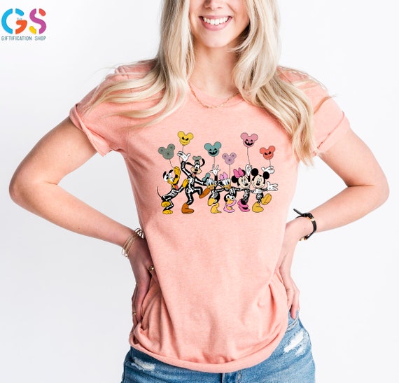 Skeleton Mickey Friends Halloween Tshirt, Spooky Season Graphic Tee