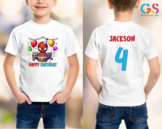 Personalized Spider Birthday Shirt, Spider Family Shirt, Birthday Name Shirt, Happy Birthday Shirt, Custom Birthday Shirt,Birthday Boy Shirt